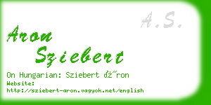 aron sziebert business card